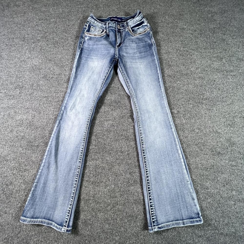 Westfield Eagle Bootcut Jeans Women's 3 Blue Denim Western Rhinestones Workwear